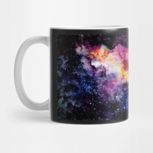Watercolor Background with Vivid Cloud and Outer Space Mug